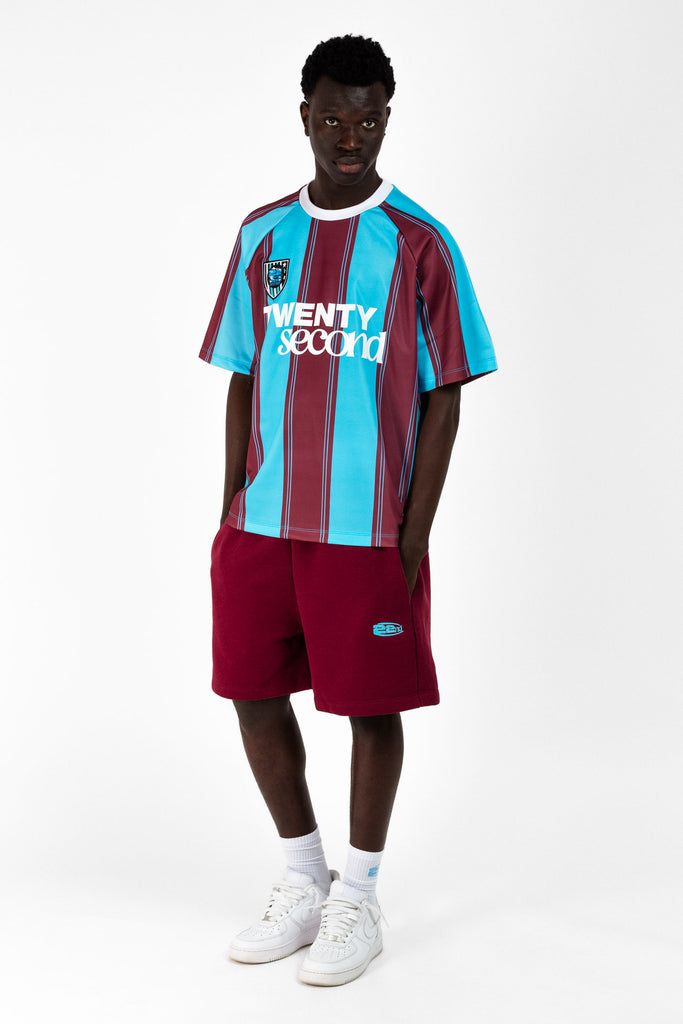 Soccer T-Shirt a Righe con Stampa