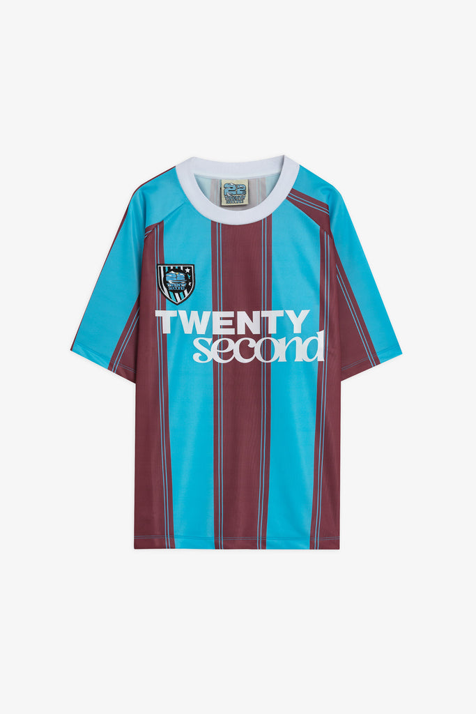 Soccer T-Shirt a Righe con Stampa