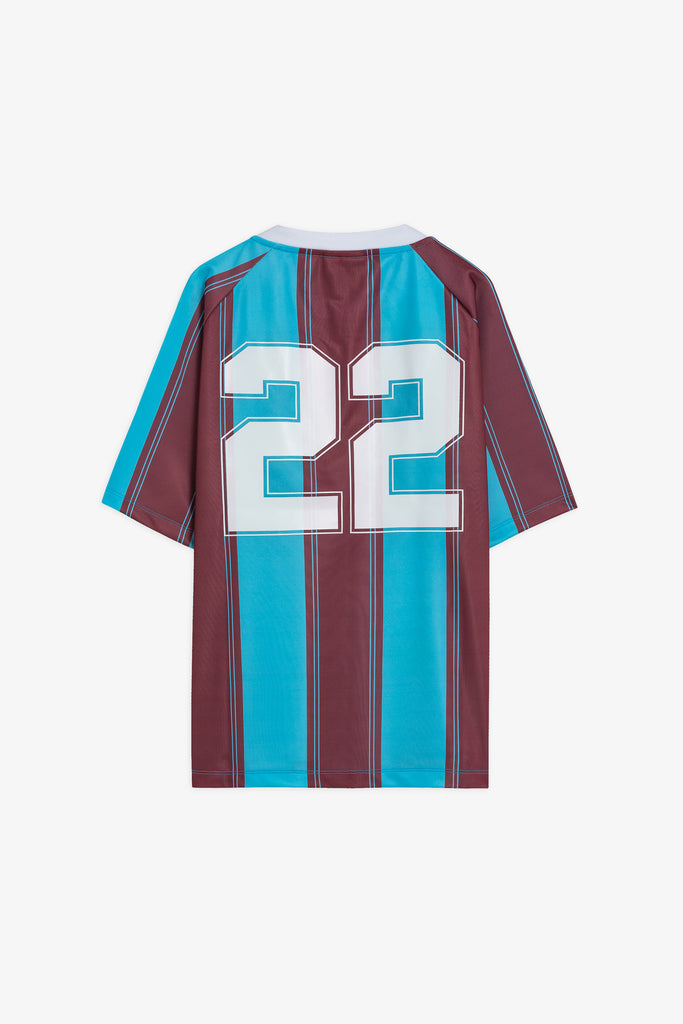 Soccer T-Shirt a Righe con Stampa
