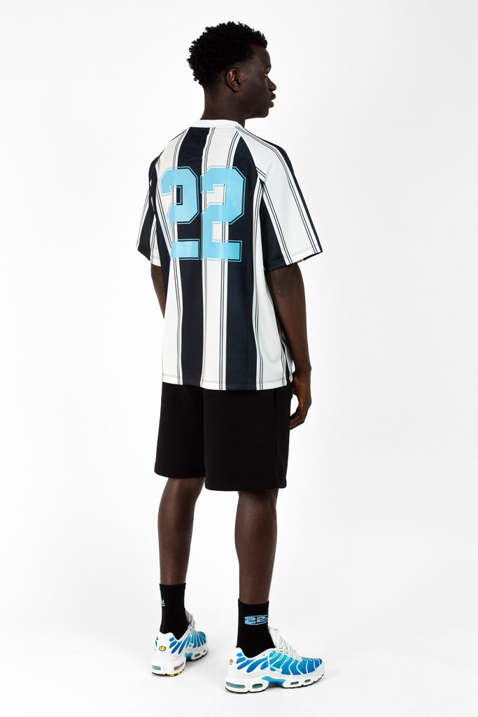 T-shirt a Righe Calcio con Stampa Frontale