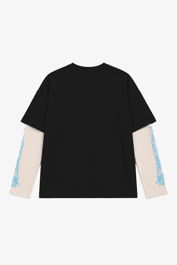 T-Shirt Doppio Strato In Waffle
