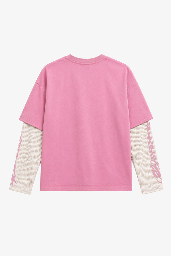 T-Shirt Doppio Strato In Waffle