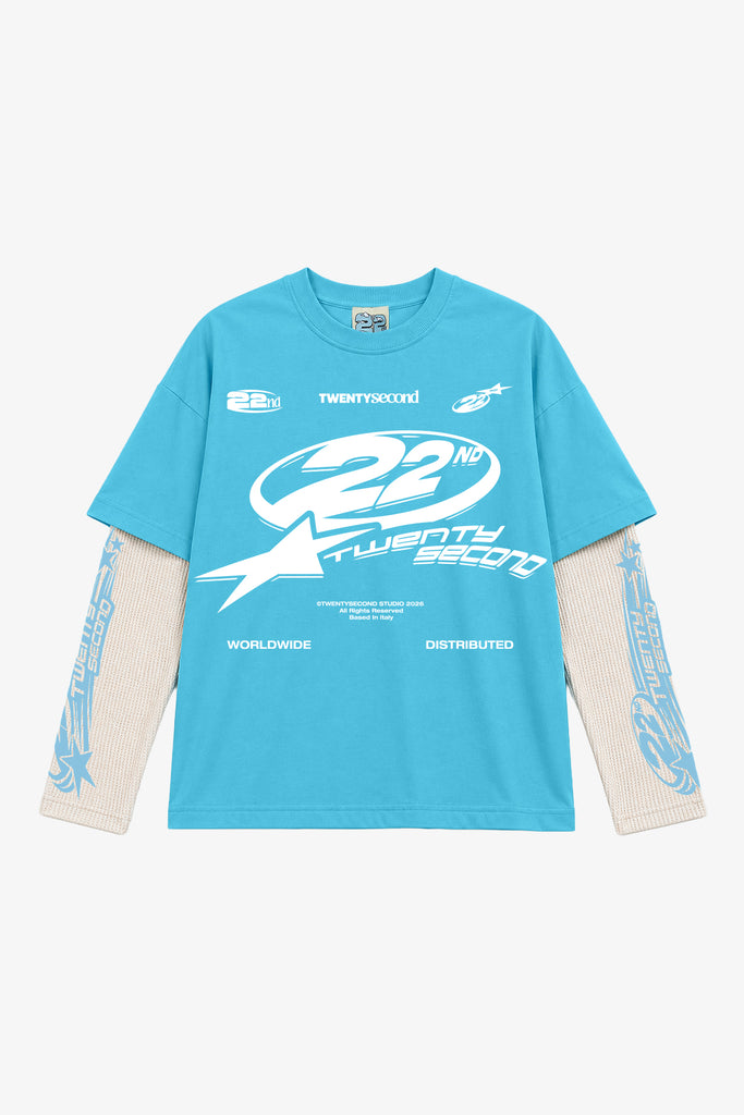 T-Shirt Doppio Strato In Waffle
