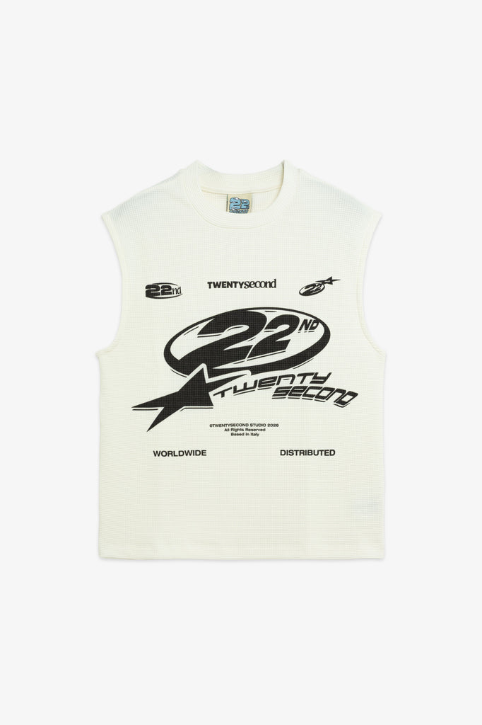 T-shirt Waffle 22nd Con Stampa
