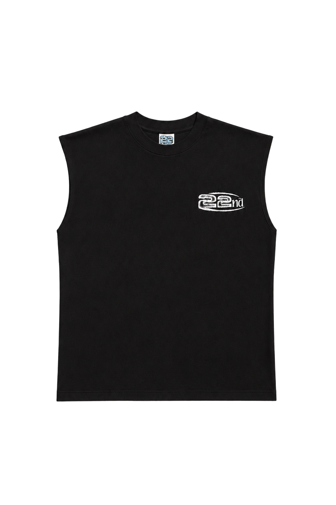 T-Shirt Smanicata 22Nd Doppia Stampa Effetto Stencil