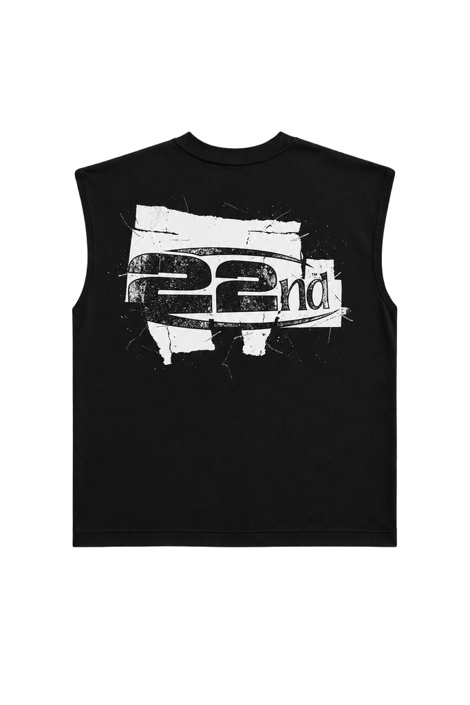T-Shirt Smanicata 22Nd Doppia Stampa Effetto Stencil