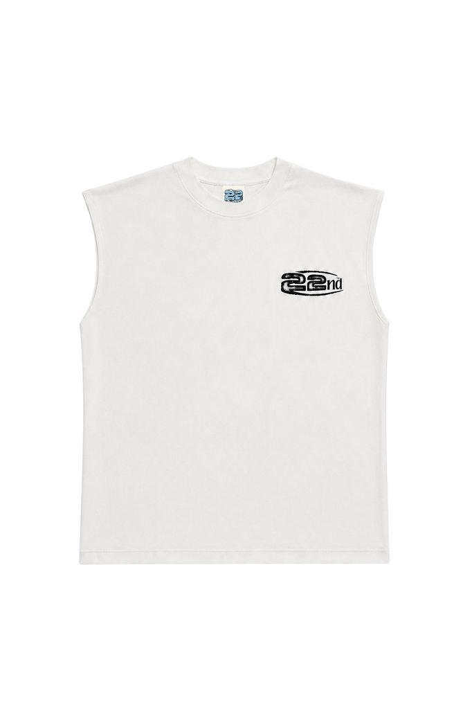 T-Shirt Smanicata 22Nd Doppia Stampa Effetto Stencil