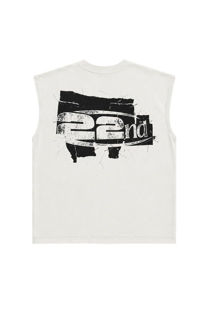T-Shirt Smanicata 22Nd Doppia Stampa Effetto Stencil