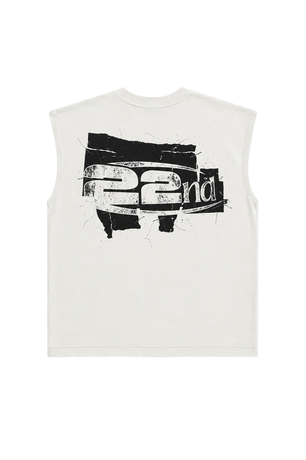 T-Shirt Smanicata 22Nd Doppia Stampa Effetto Stencil
